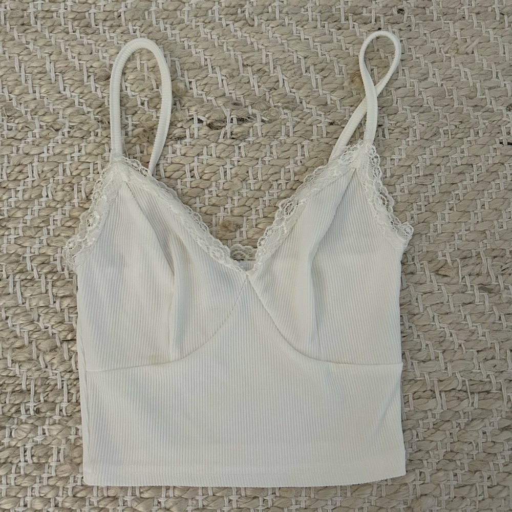 Lace white tank